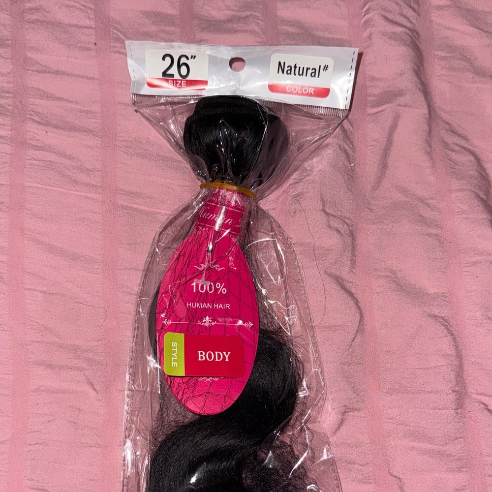26” Body Wave Human Hair Weave - Natural Black - 

100g